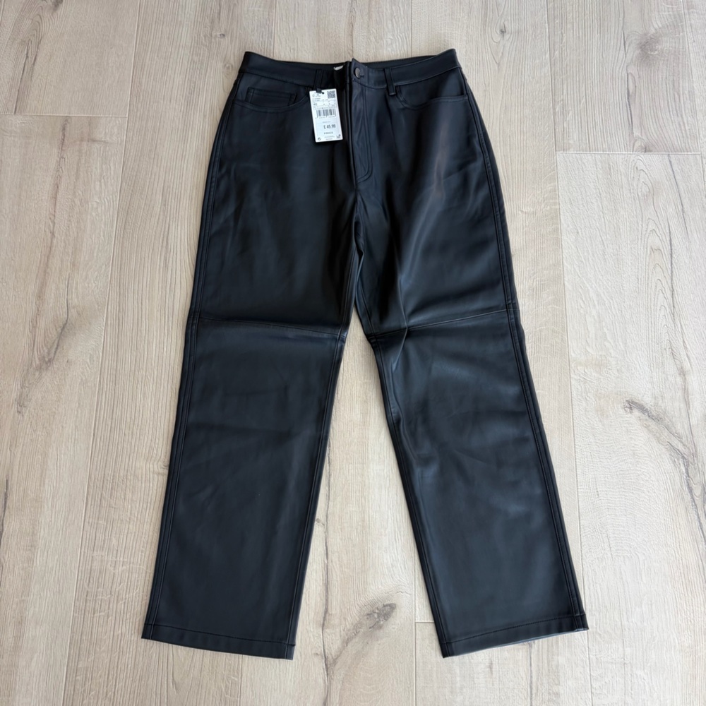 Black Faux Leather Pants